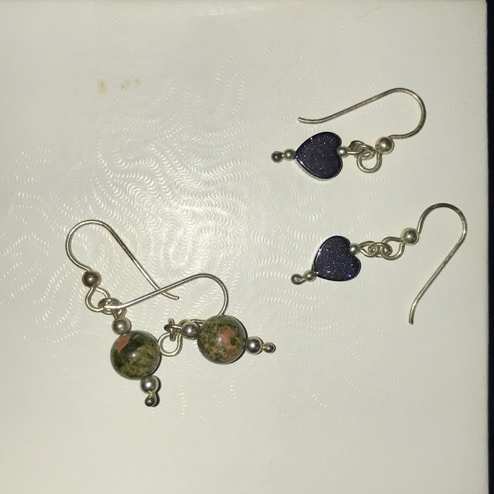 Sterling and semi precious stone earrings